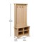 Merrick Lane Whitman Hallway Tree with Bench Seating, 3 Single Coat Hooks and Lower Storage with Adjustable Shelves